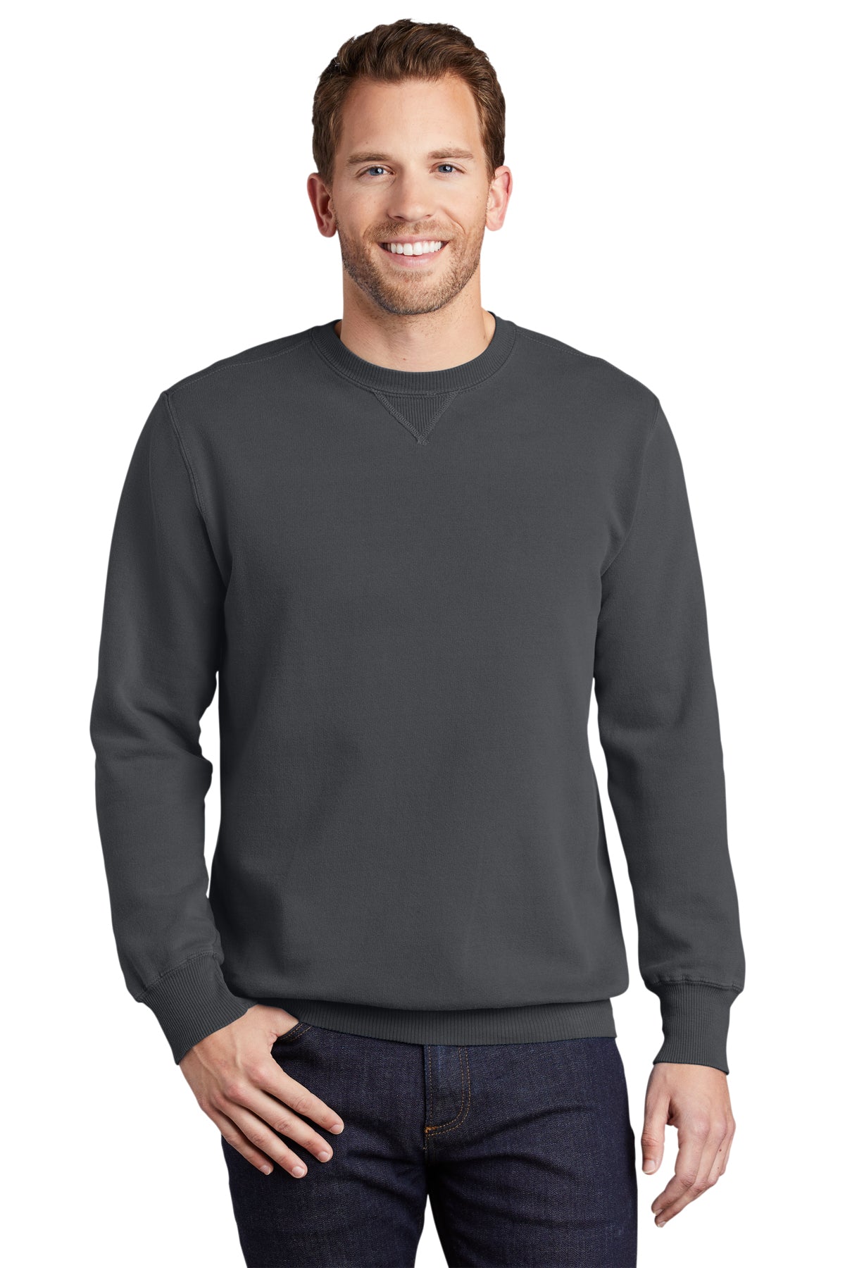 Unisex - Port & Company® Beach Wash® Garment-Dyed Crewneck Sweatshirt ...