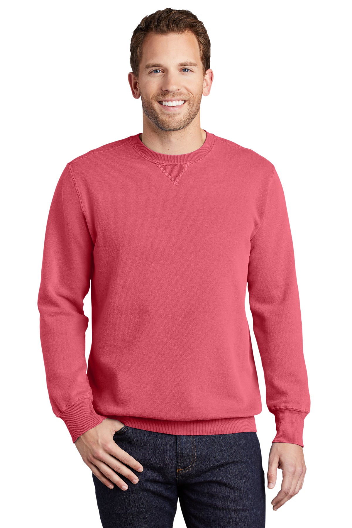 Unisex - Port & Company® Beach Wash® Garment-Dyed Crewneck Sweatshirt ...